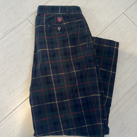 Red and Yellow Golf/dress Pants with Plaid Pattern - Picture 2 of 4